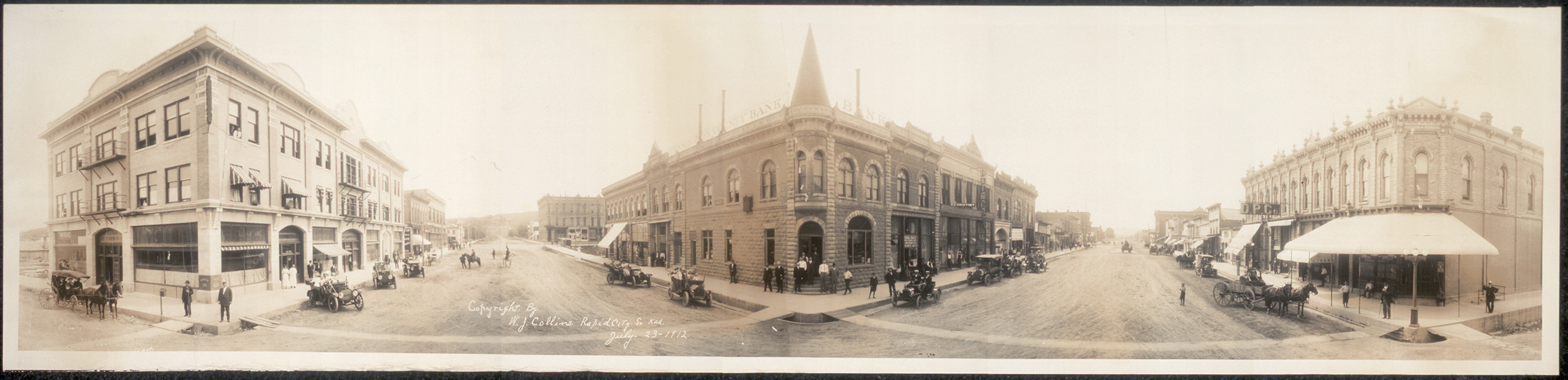 Rapid City, 6th and Main Sts, South Dakota, 1912, 1912 — historic image