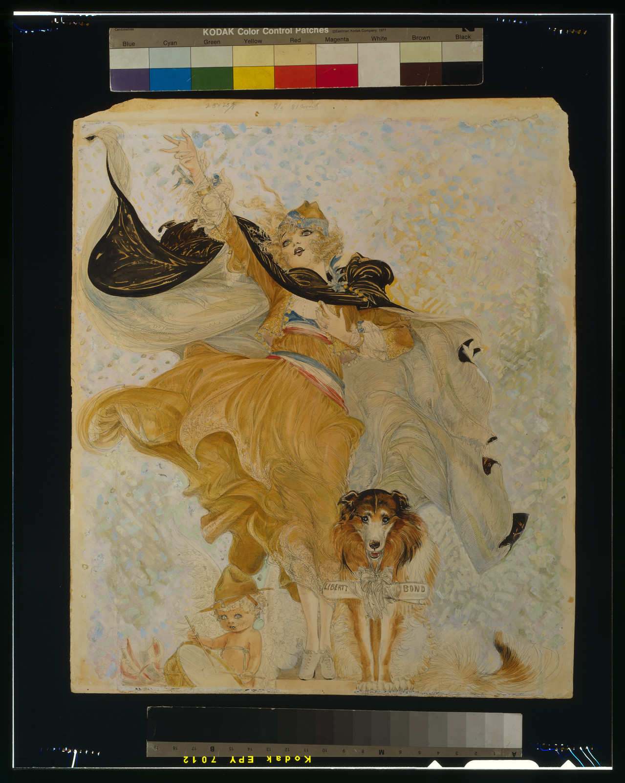[Golden Eyes with Uncle Sam (dog)] — historic drawing