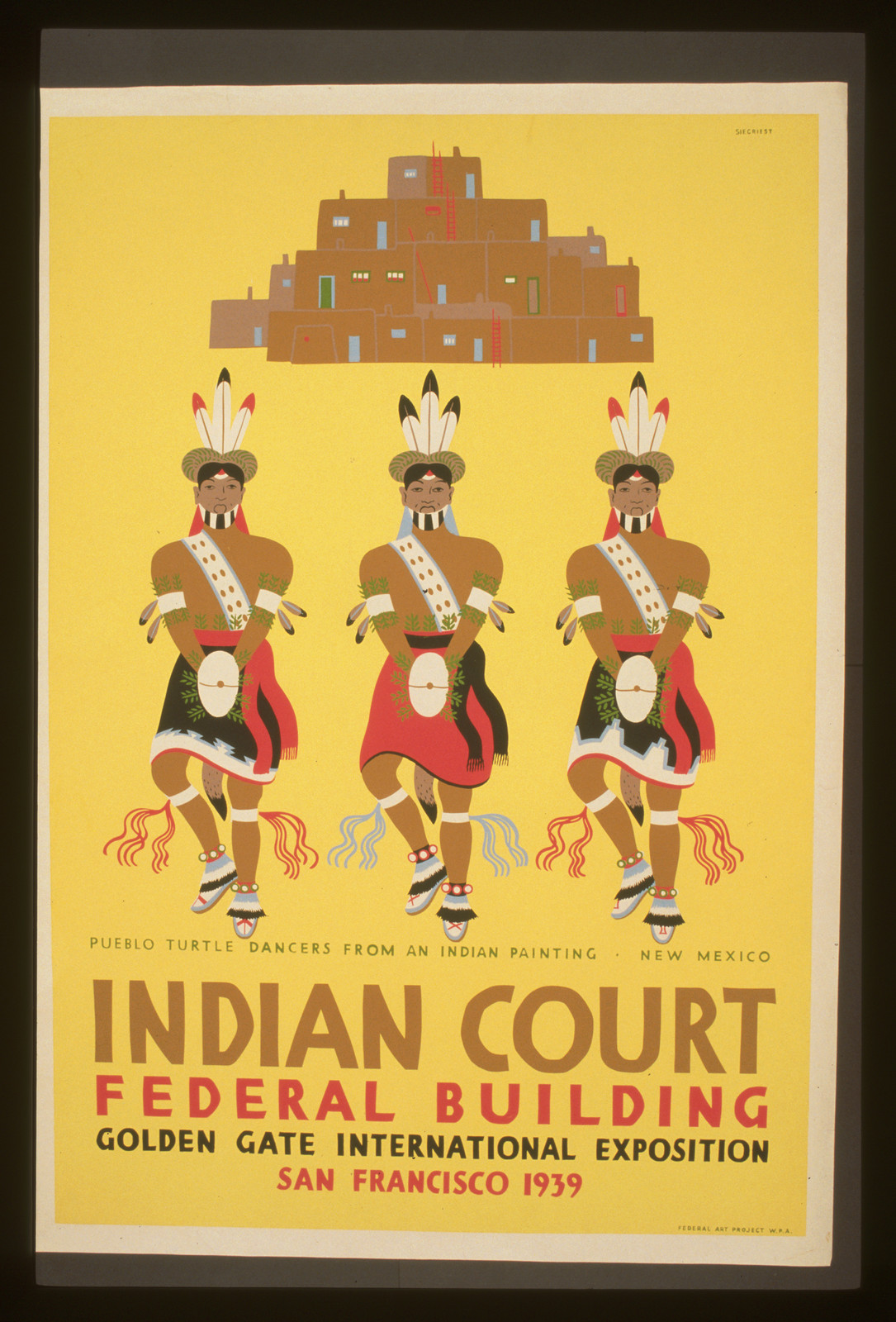 Indian court Federal Building Golden Gate International Exposition San Francisco 1939, 1939 — vintage poster