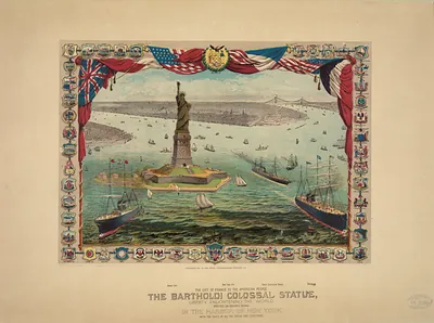 The gift of France to the American people, the Bartholdi colossal statue, Liberty enlightening the world / Shugg Brothers ; R. Schwarz, Des.
