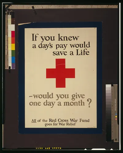 If you knew a day's pay would save a life, would you give one day a month? All of the Red Cross War Fund goes for war relief.