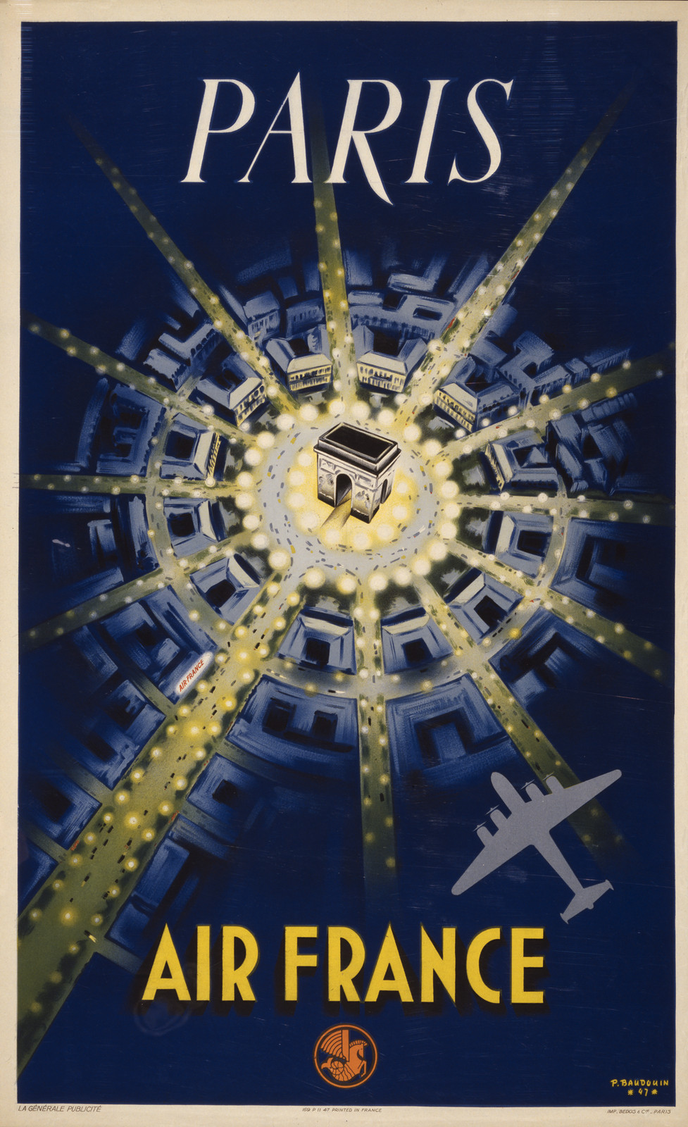 Paris. Air France / P. Baudouin 47. — vintage poster