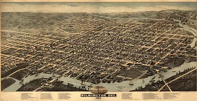 Bird's-eye view of Wilmington, Del., 1874