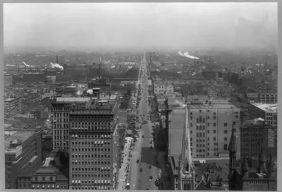 [Bird's-eye view of North Broad Street, Philadelphia, Pennsylvania]