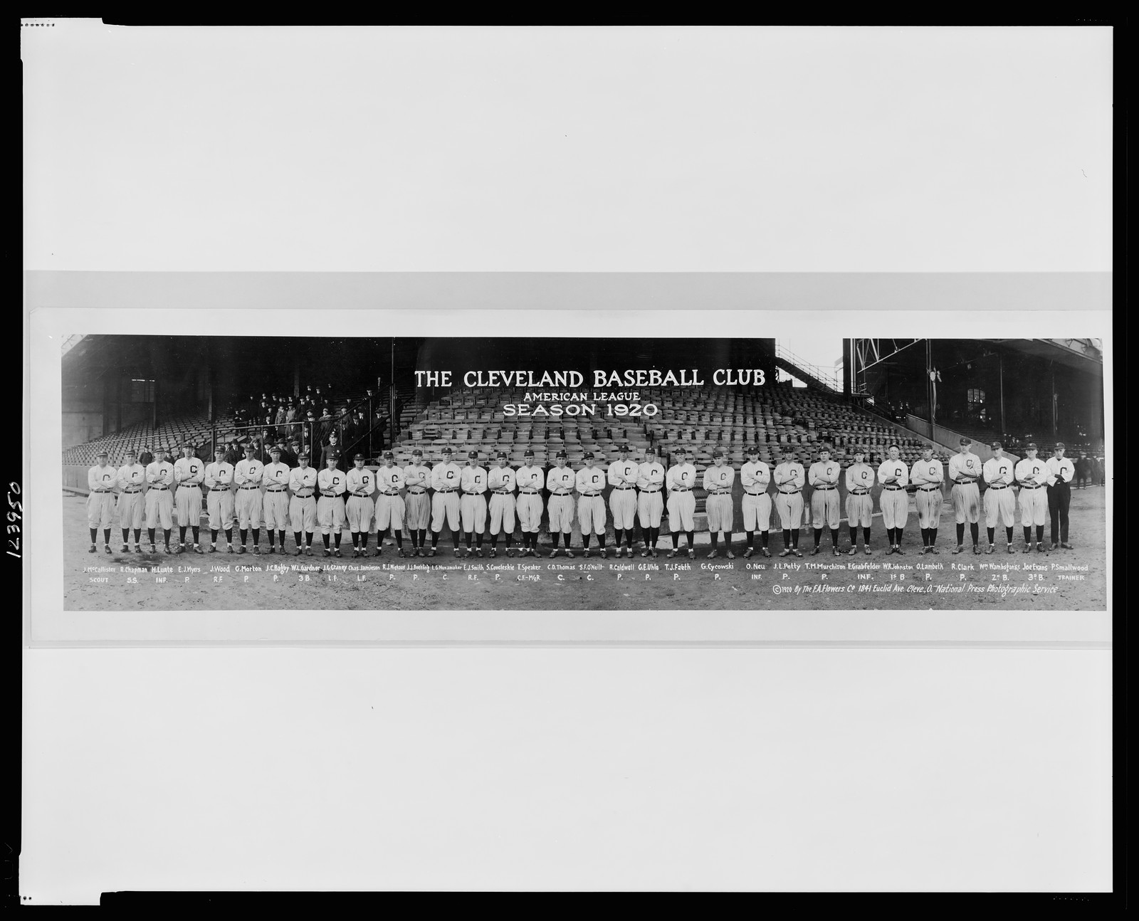 The Cleveland baseball club, American League, season 1920, 1920 — historic photograph