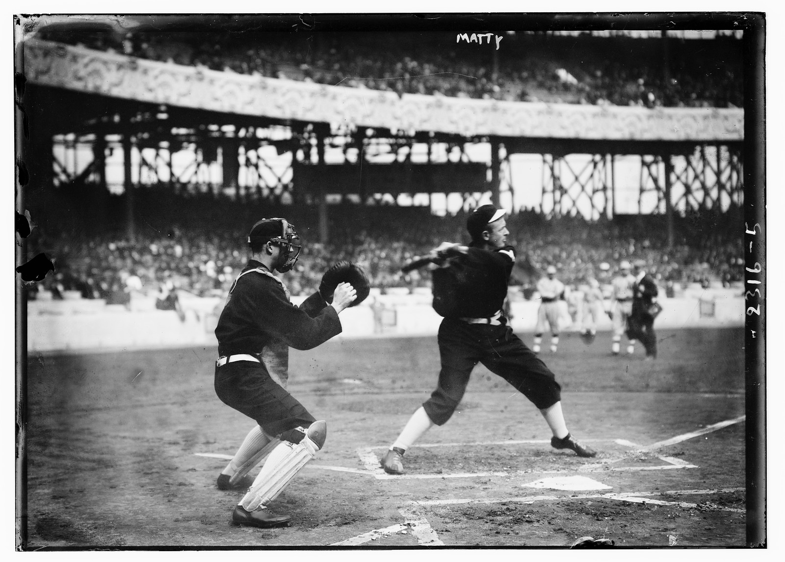 Christy Mathewson, New York, NL - World Series batting practice (baseball), [1911] — historic photograph