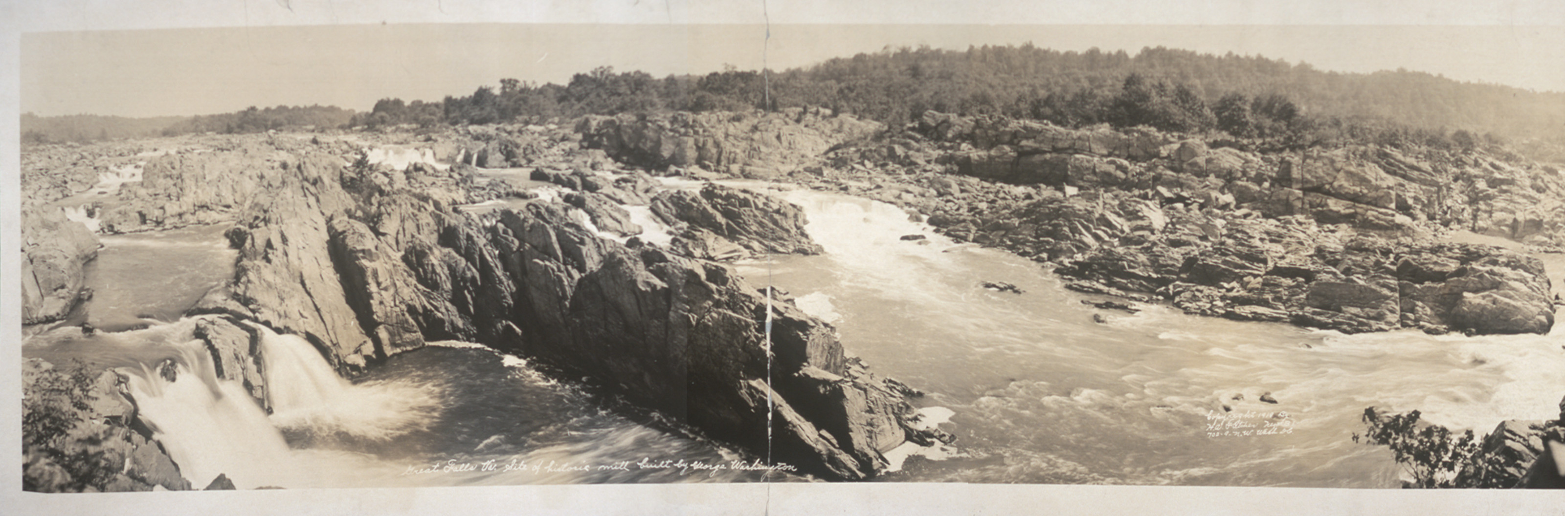 Great Falls, Va., site of historic mill built by George Washington, Virginia, 1919 — historic image