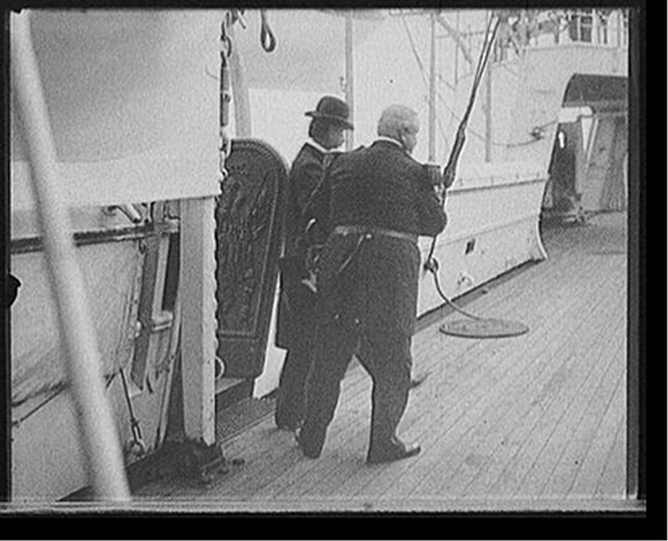 [U.S.S. Chicago, Admiral Schley coming on board], 1899 — historic photograph