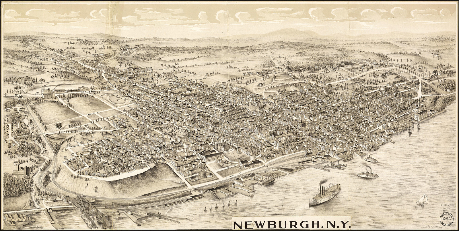 Newburgh, New York, 1900, 1900 — antique map