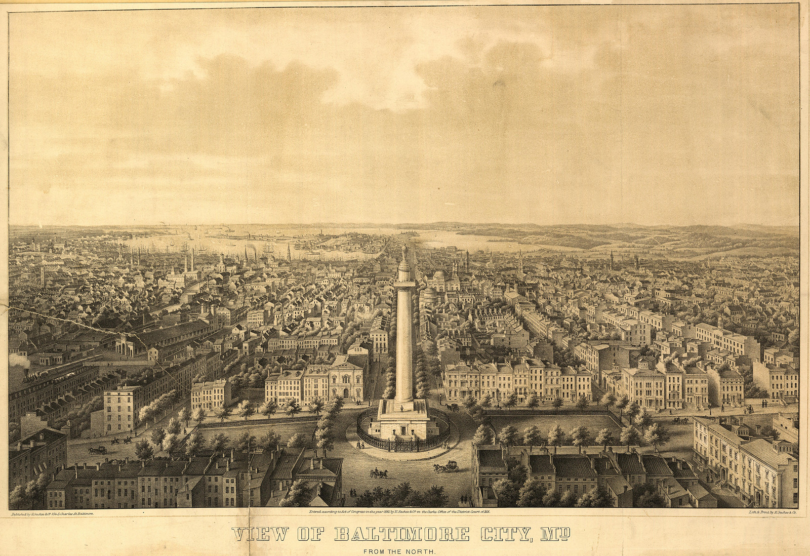 Baltimore, Maryland, 1862, 1862 — antique map