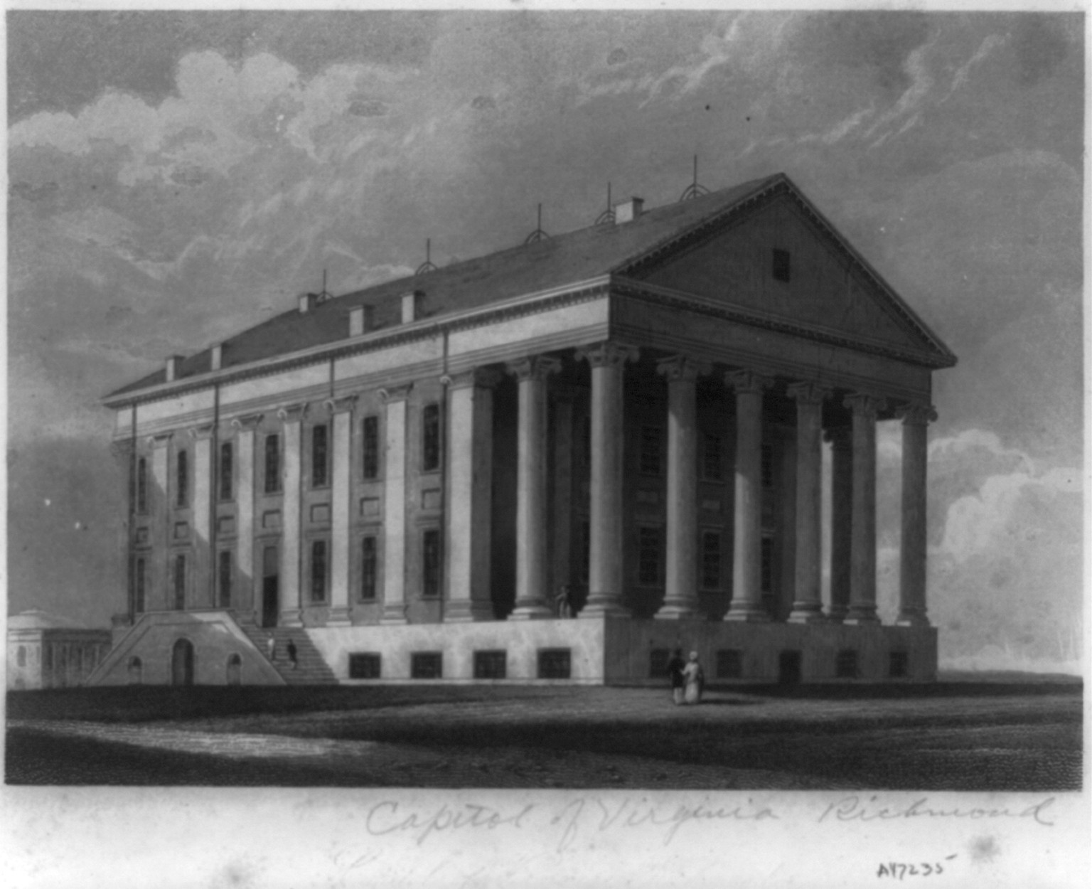 Capitol, Richmond, Virginia, [no date recorded on caption card] — antique engraving