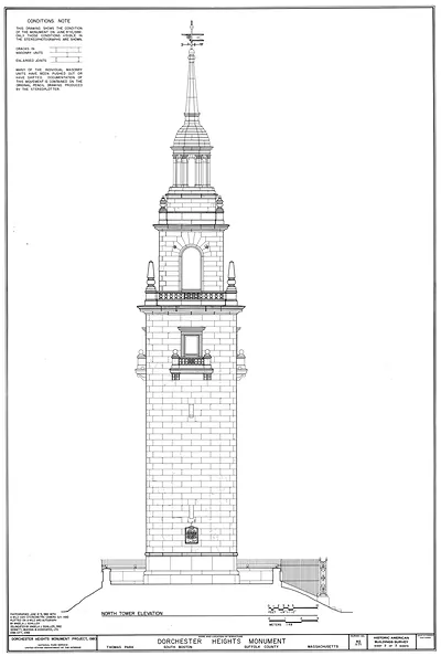 North Tower Elevation, Dorchester Heights Monument