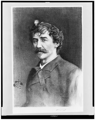 [James Abbott McNeill Whistler, head-and-shoulders portrait, facing left] / Thos. R. Way.