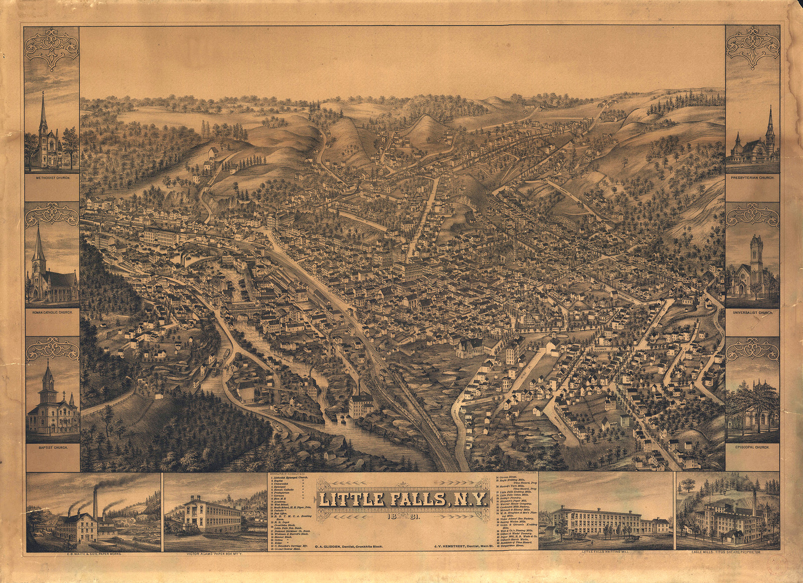 Little Falls, New York, 1881, 1881 — antique map