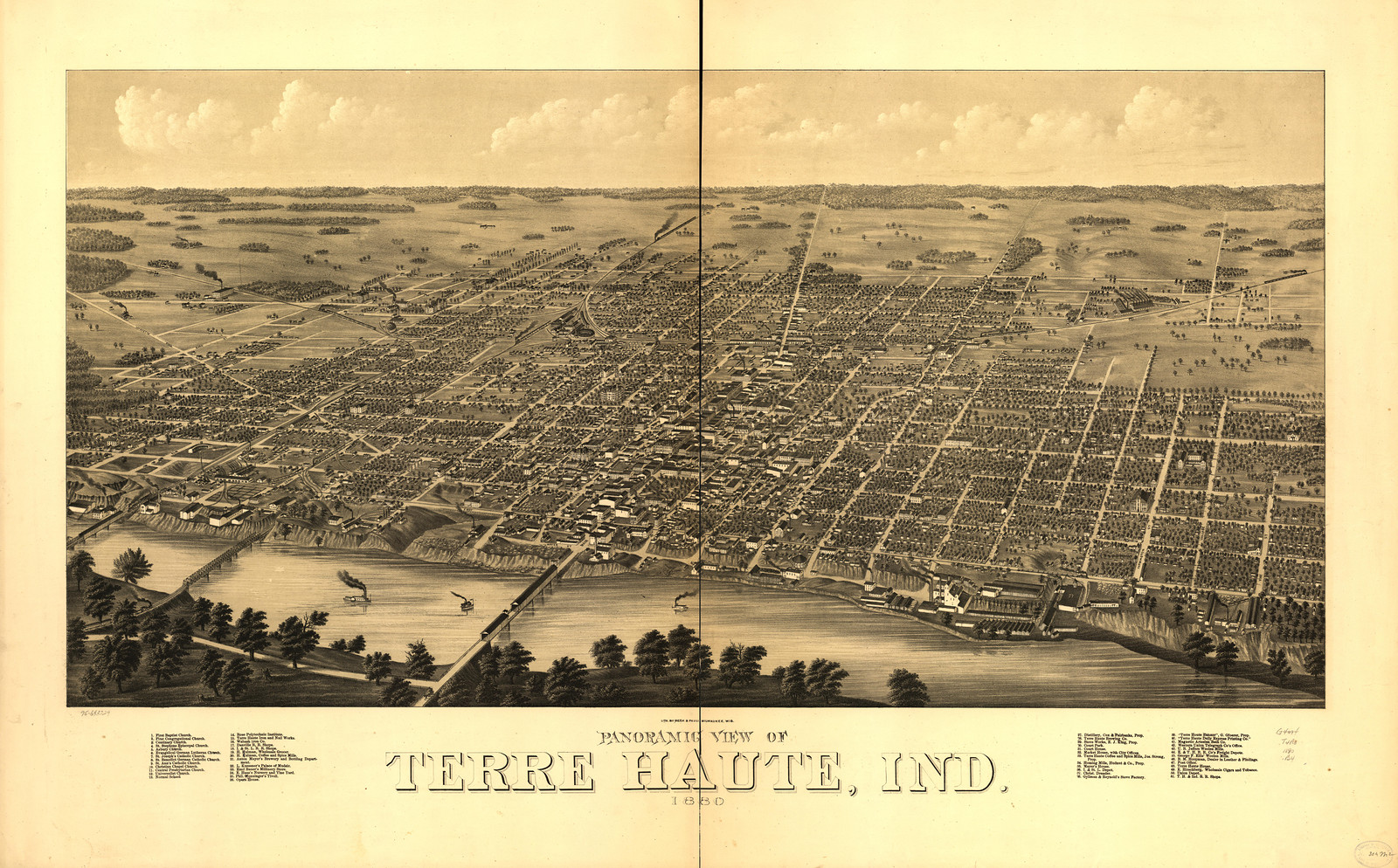 Terre Haute, Indiana, 1880, 1880 — antique map