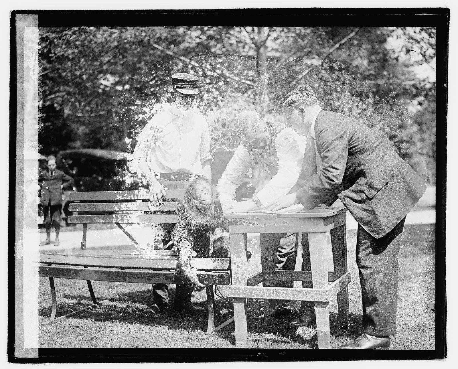 Finger prints of monkey, [1921] — historic photograph
