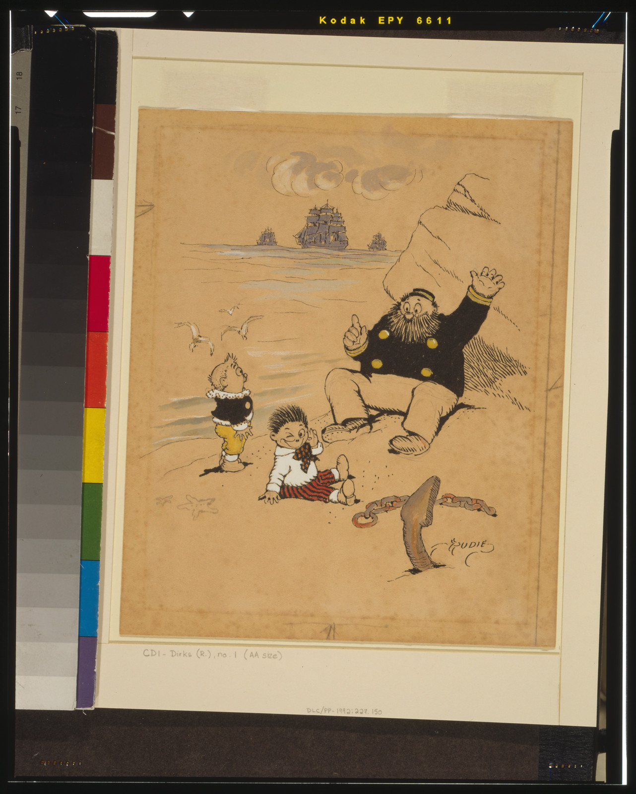 [The Captain talking with the Katzenjammer kids], [between 1903 and 1904] — historic drawing