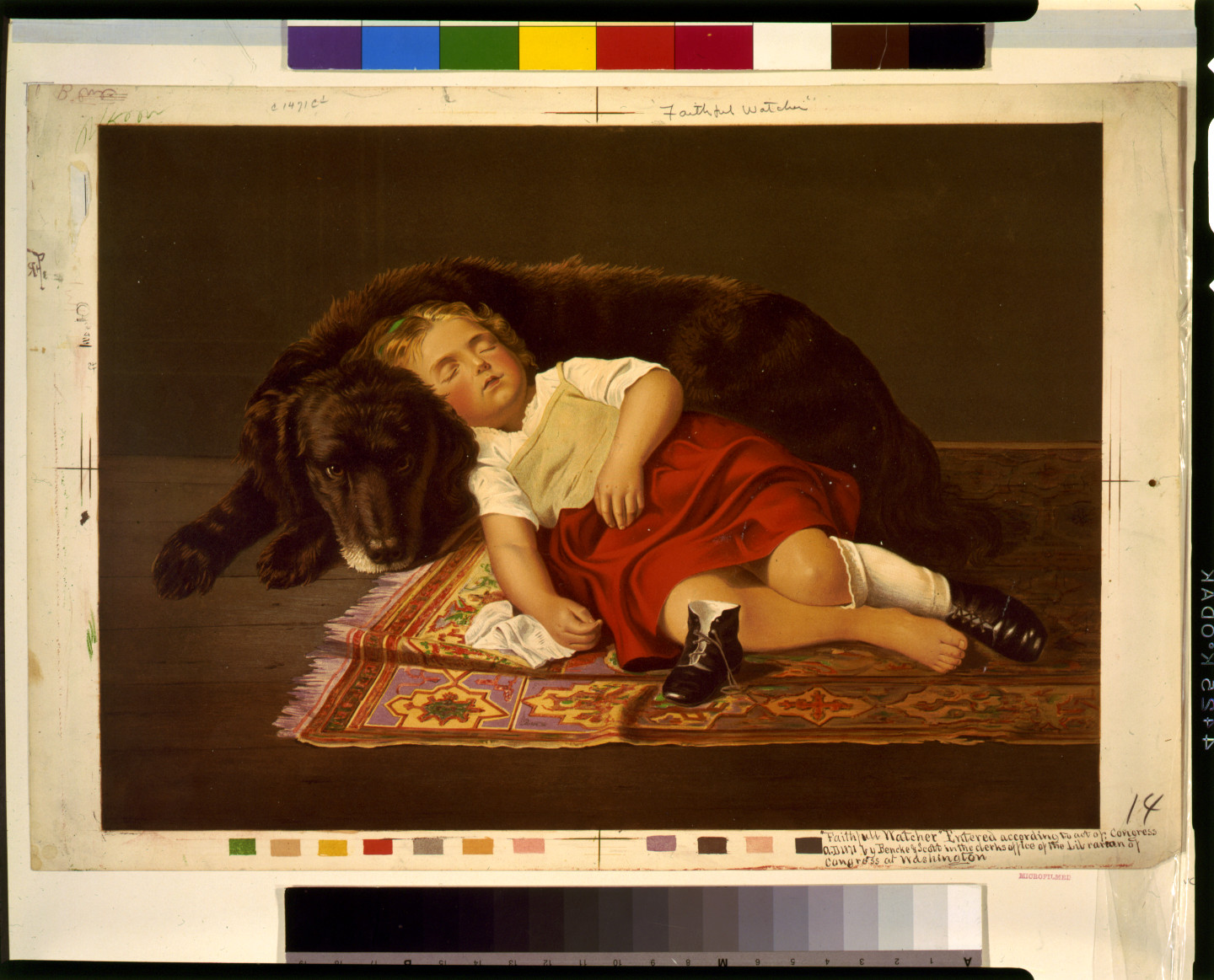 Faithfull watcher, c1871. — antique lithograph