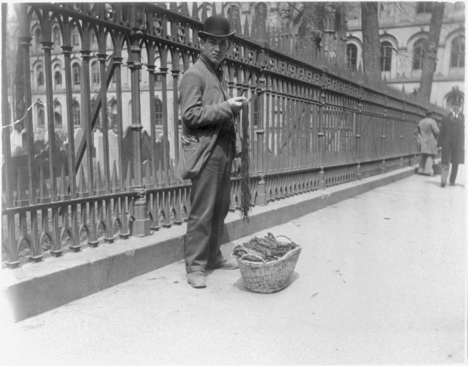 [Street types of New York City: Peddler of shoe strings], c1896. — historic photograph