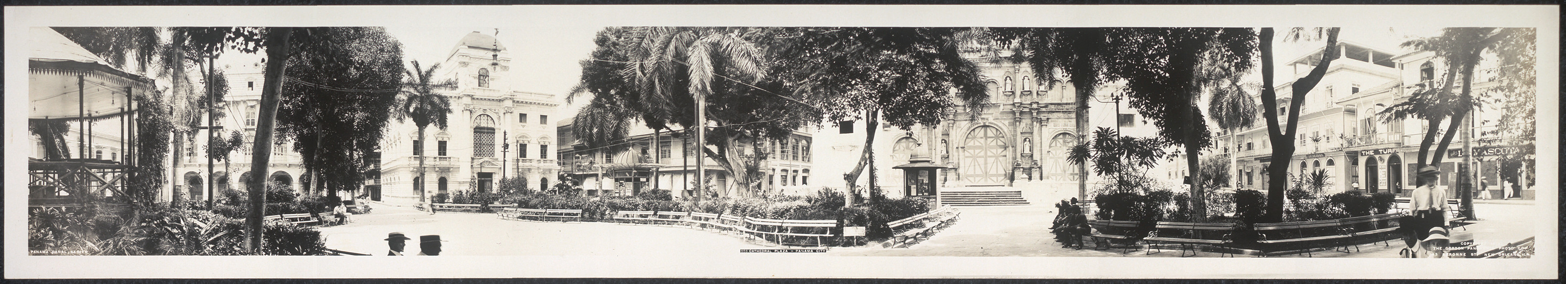 Cathedral Plaza, Panama City, panoramic photograph — historic photograph