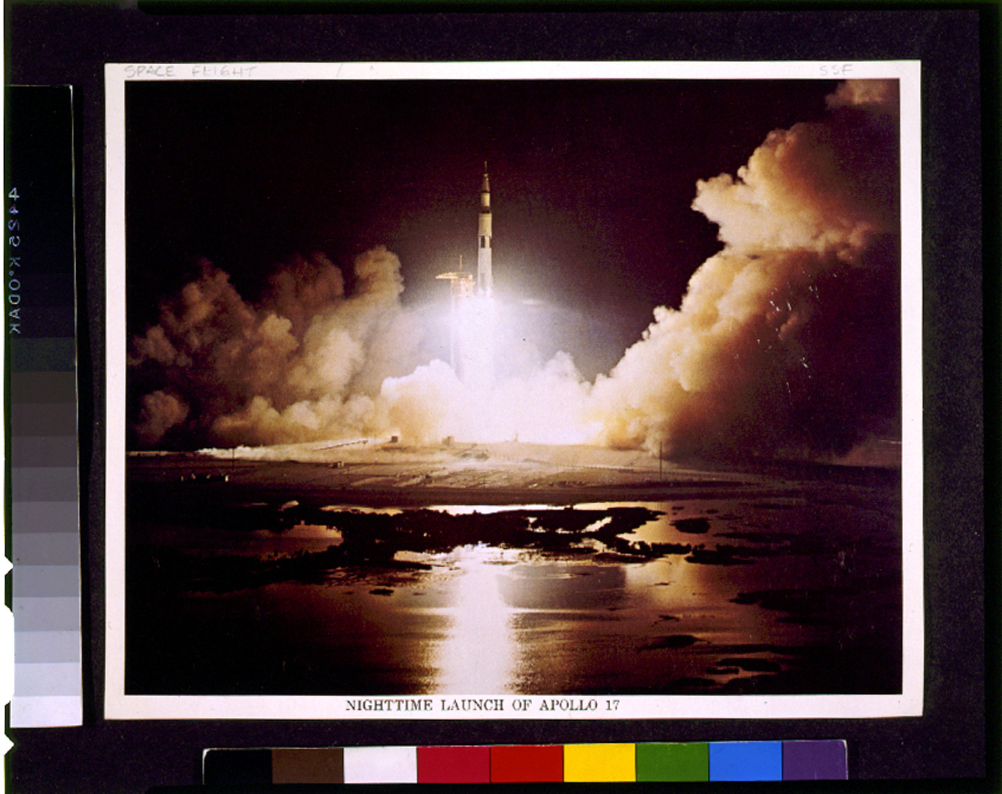 Nighttime launch of Apollo 17, 1972 — historic photograph