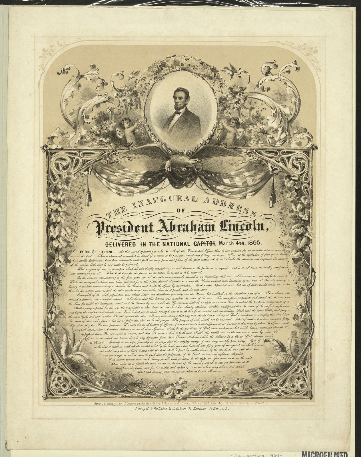 The Inaugural Address of President Abraham Lincoln, March 4th, 1865 — historic image