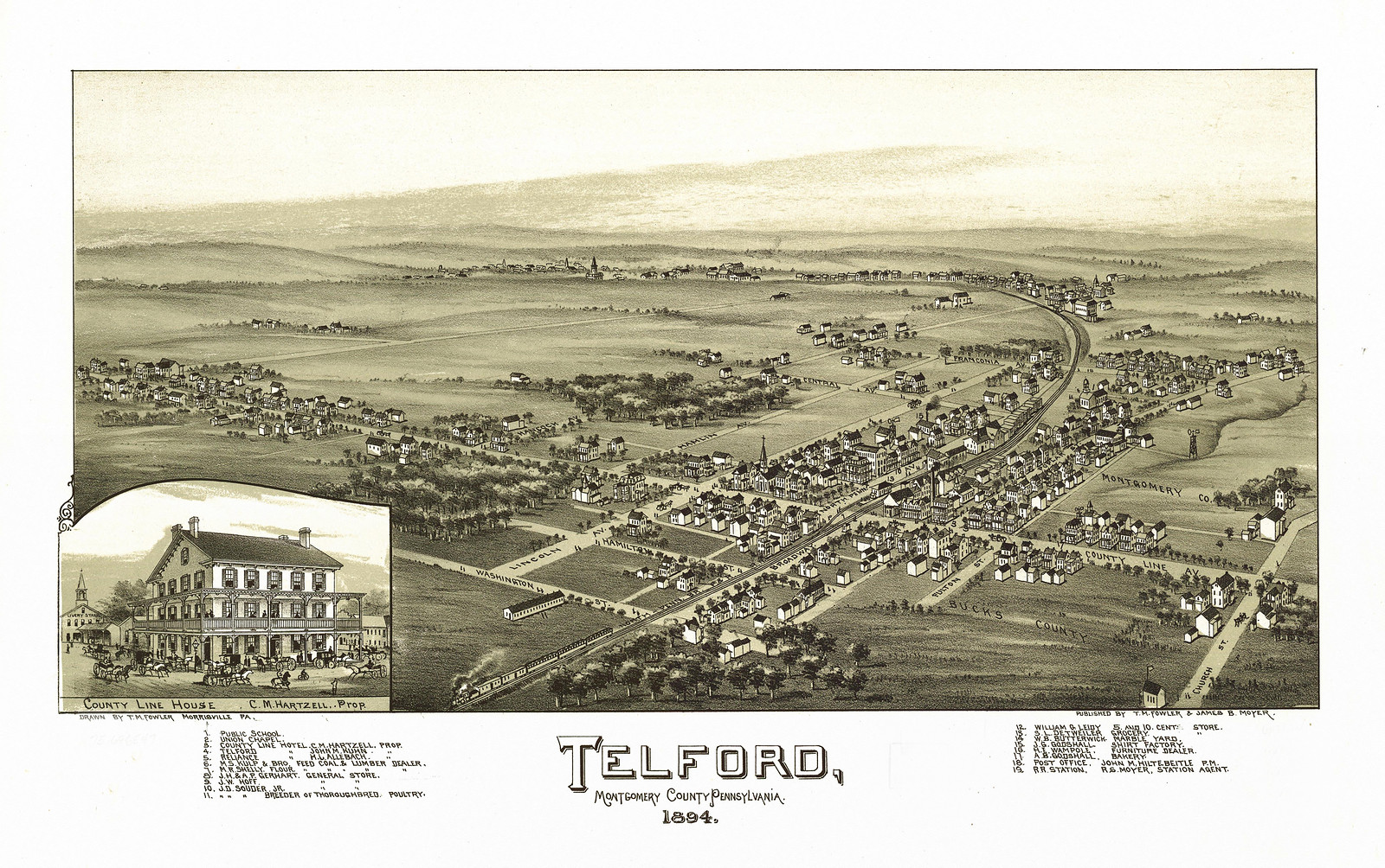 Telford, Pennsylvania, 1894, 1894 — antique map