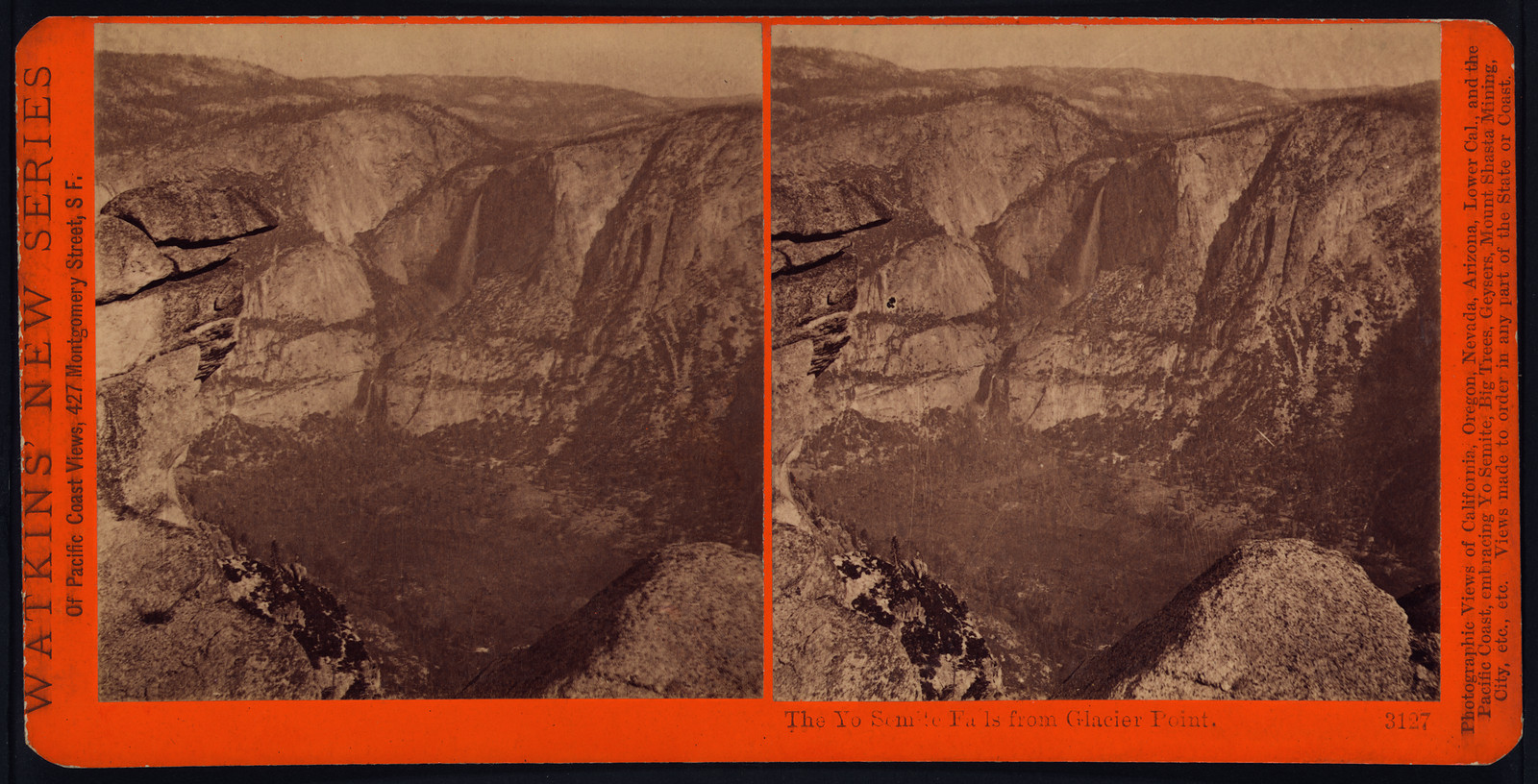 The Yosemite Falls from Glacier Point., 1879 — historic photograph