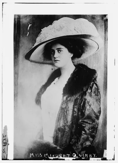Miss Margaret Quinby, 1/2 wearing large hat
