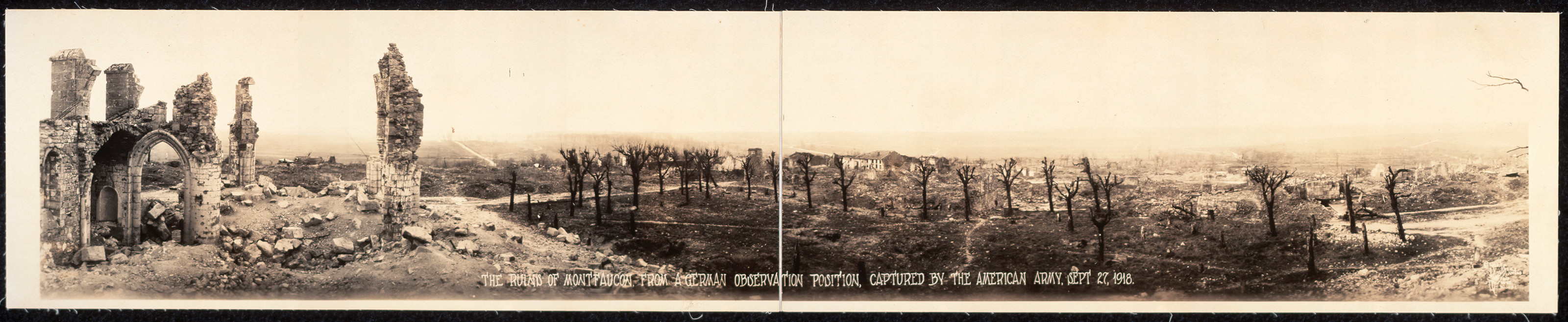 The Ruins of Montfaucon, France, 1918, 1918 — historic image
