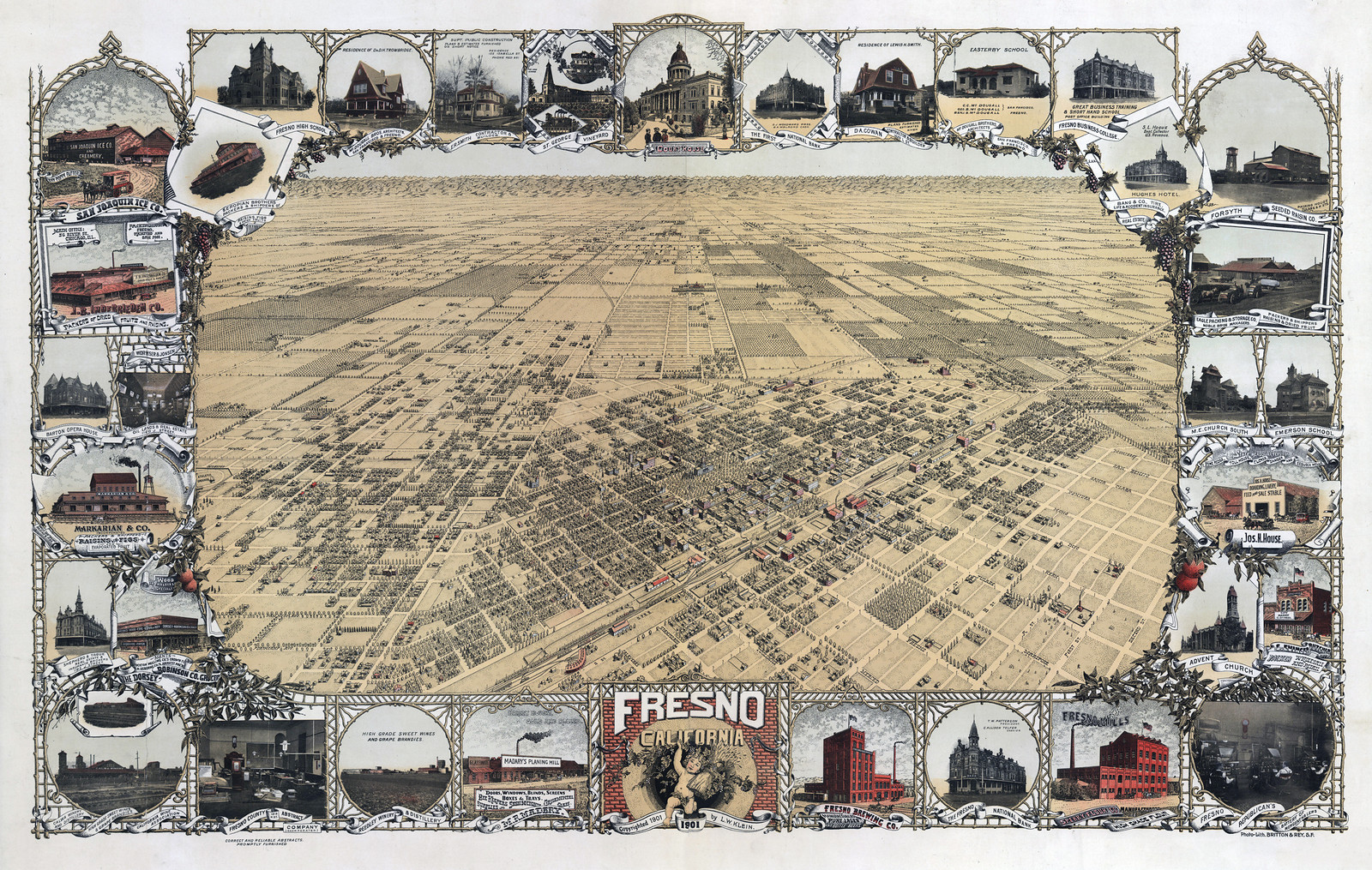 Fresno, California, 1901, 1901 — antique map