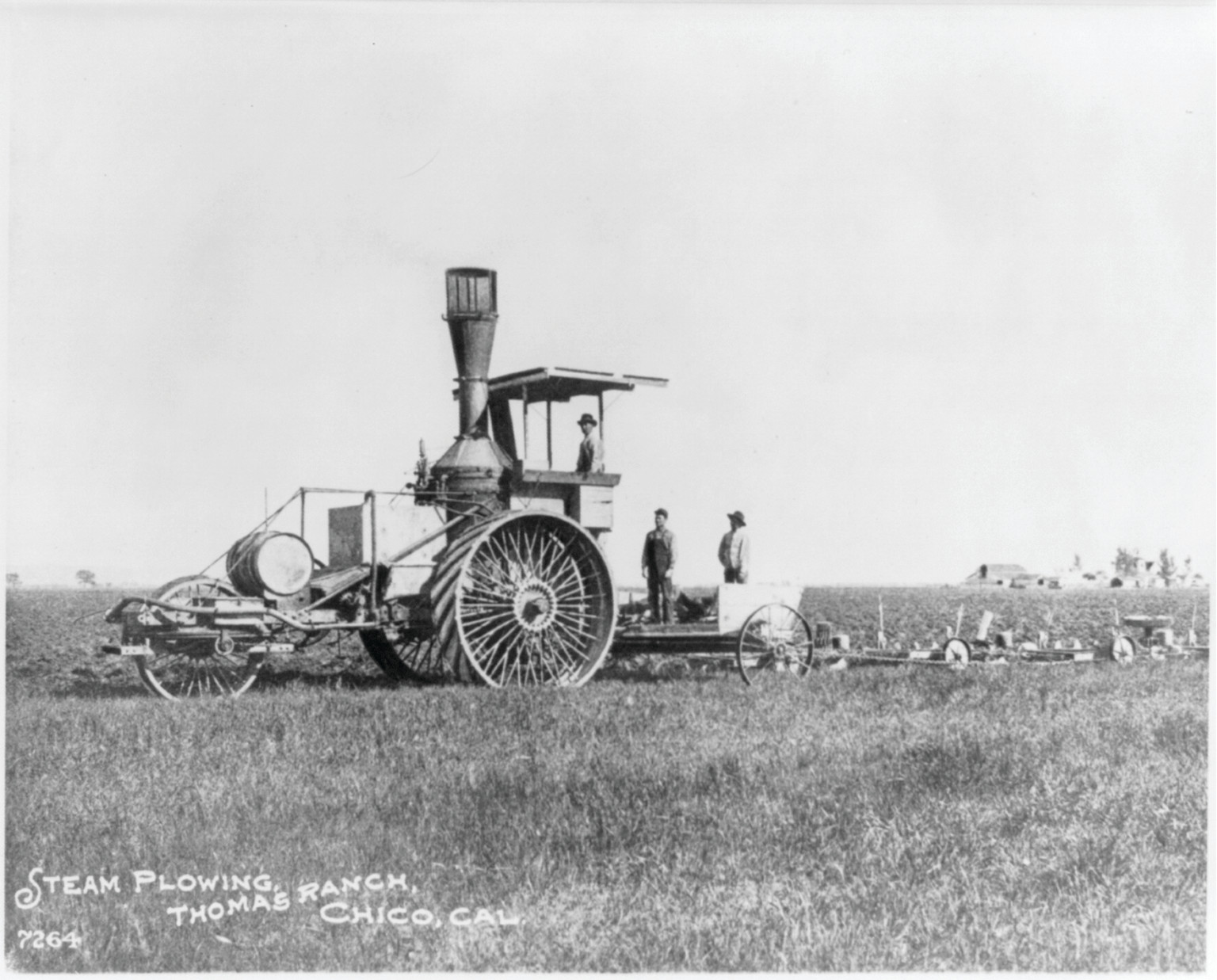 Steam plowing, Thomas Ranch, Chico, Cal., [no date recorded on caption card] — historic photograph