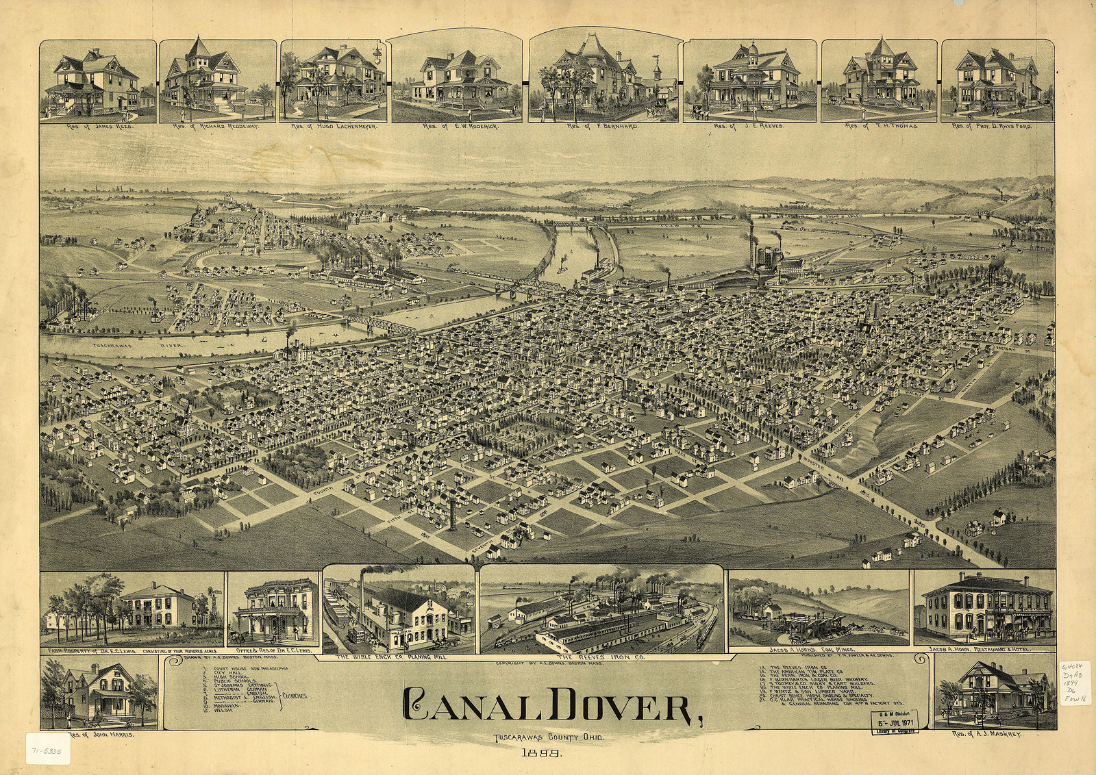 Canal Dover, Ohio, 1899, 1899 — antique map
