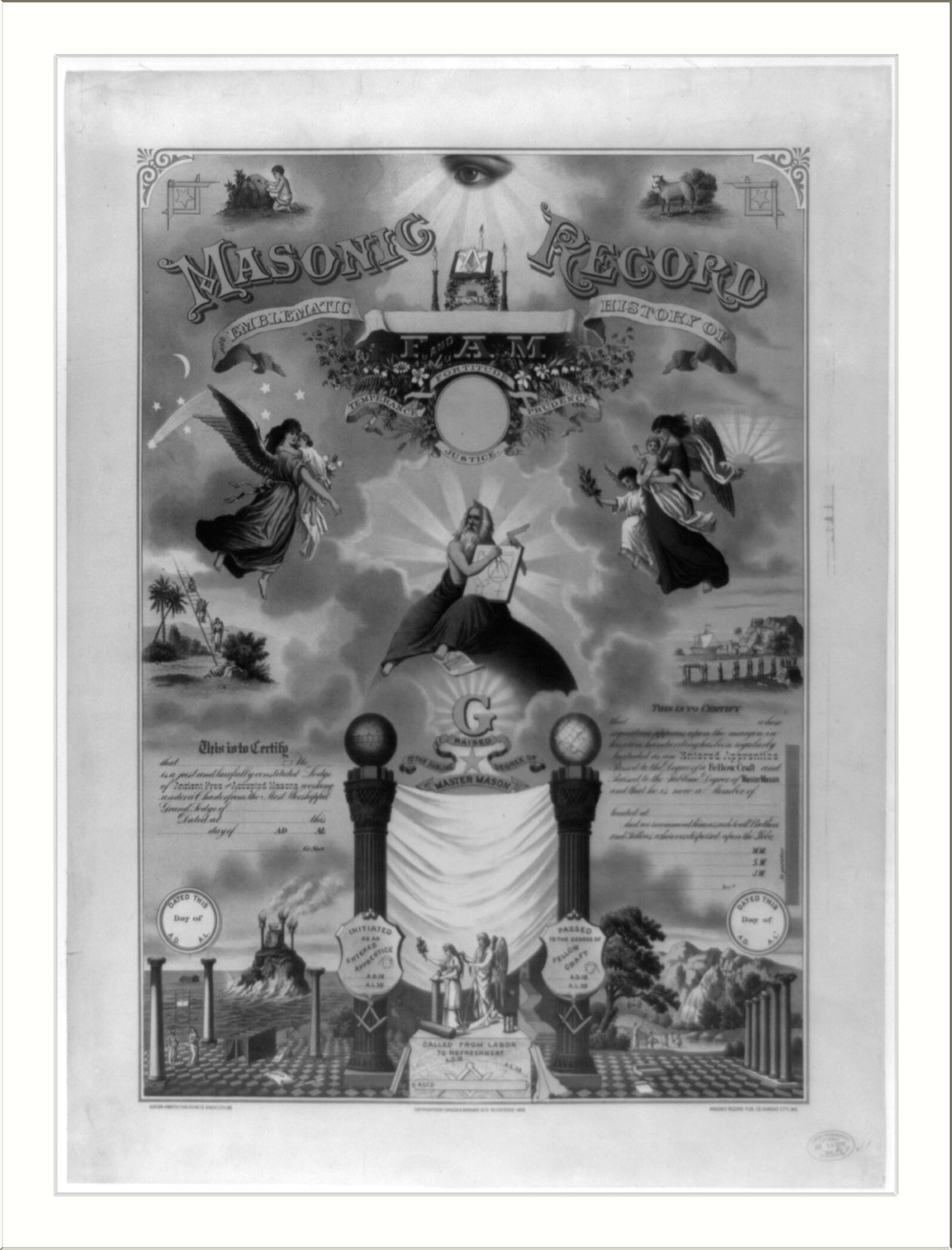 Masonic record, c1890 Jul. 14. — historic print