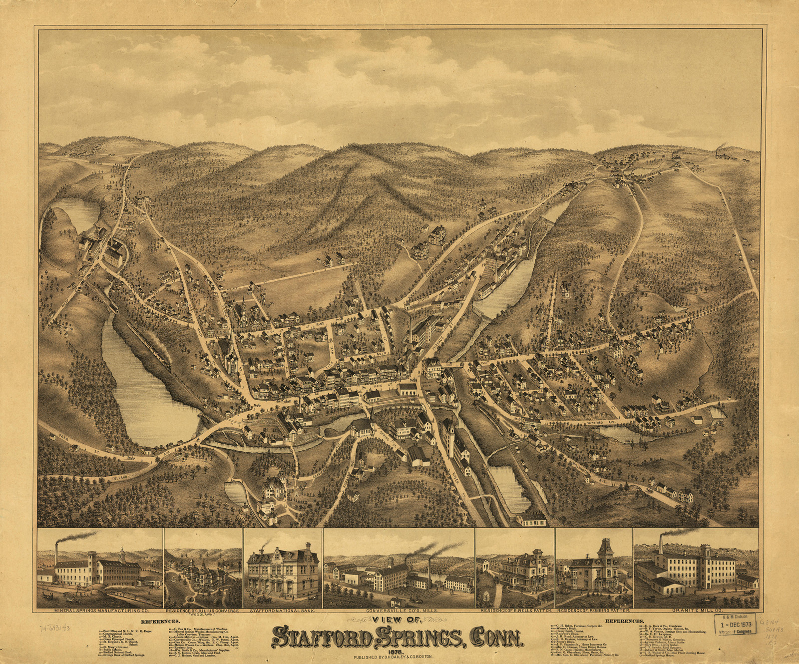 Stafford Springs, Connecticut, 1878, 1878 — antique map