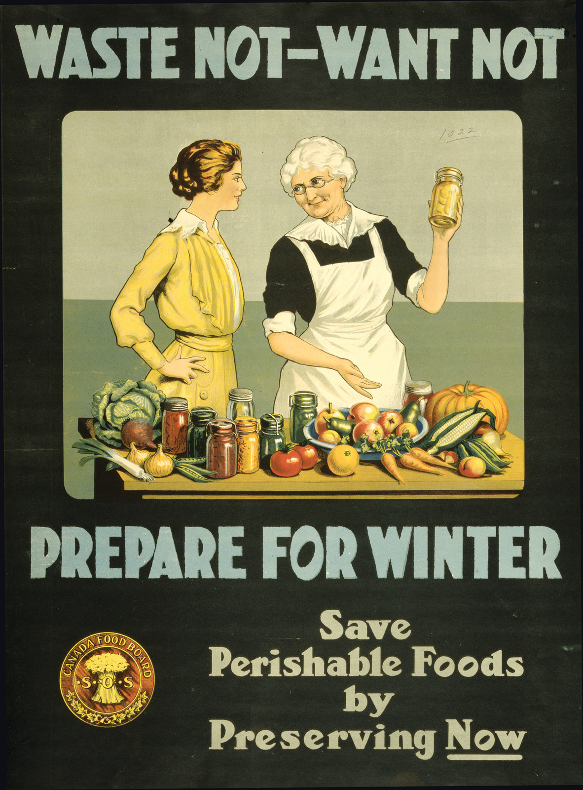 Waste not, want not - prepare for winter — vintage poster