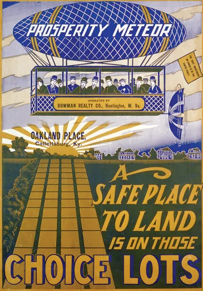 A safe place to land is on those choice lots, Oakland Place, Catlettsburg, Ky. Prosperity Meteor operated by Bowman Realty Co., Huntington, W. Va.