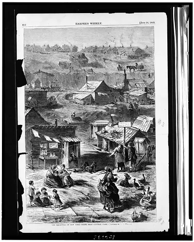 The Squatters of New York--scene near Central Park / sketched by D.E. Wyand.