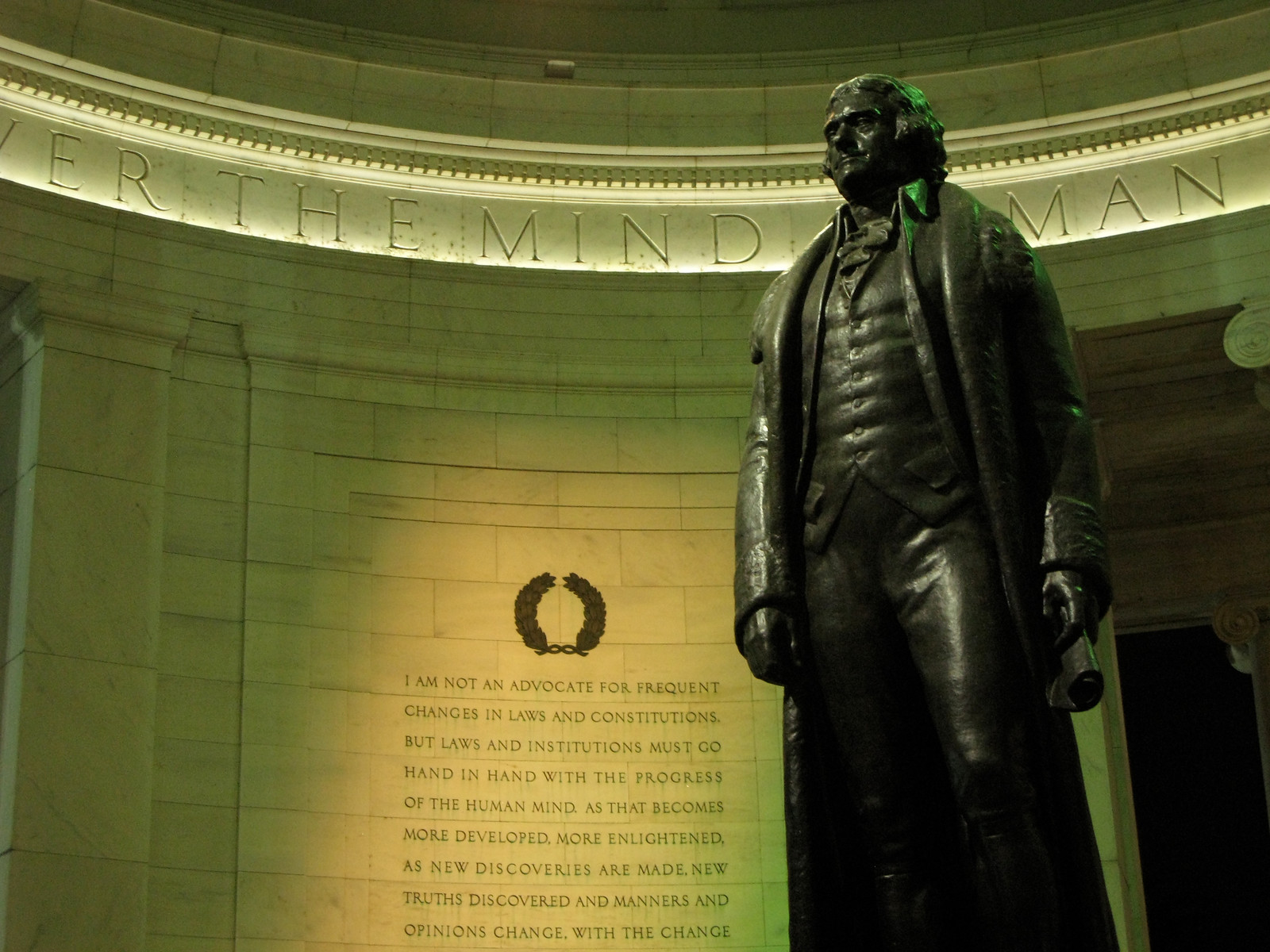 Thomas Jefferson statue inside the Jefferson Memorial, Washington — historic image