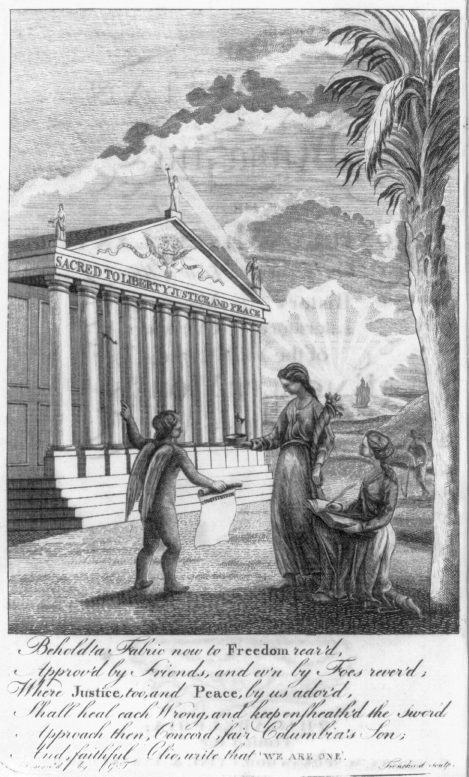 Behold! a fabric now to freedom rear'd / Trenchard sculp., [1788] — historic print