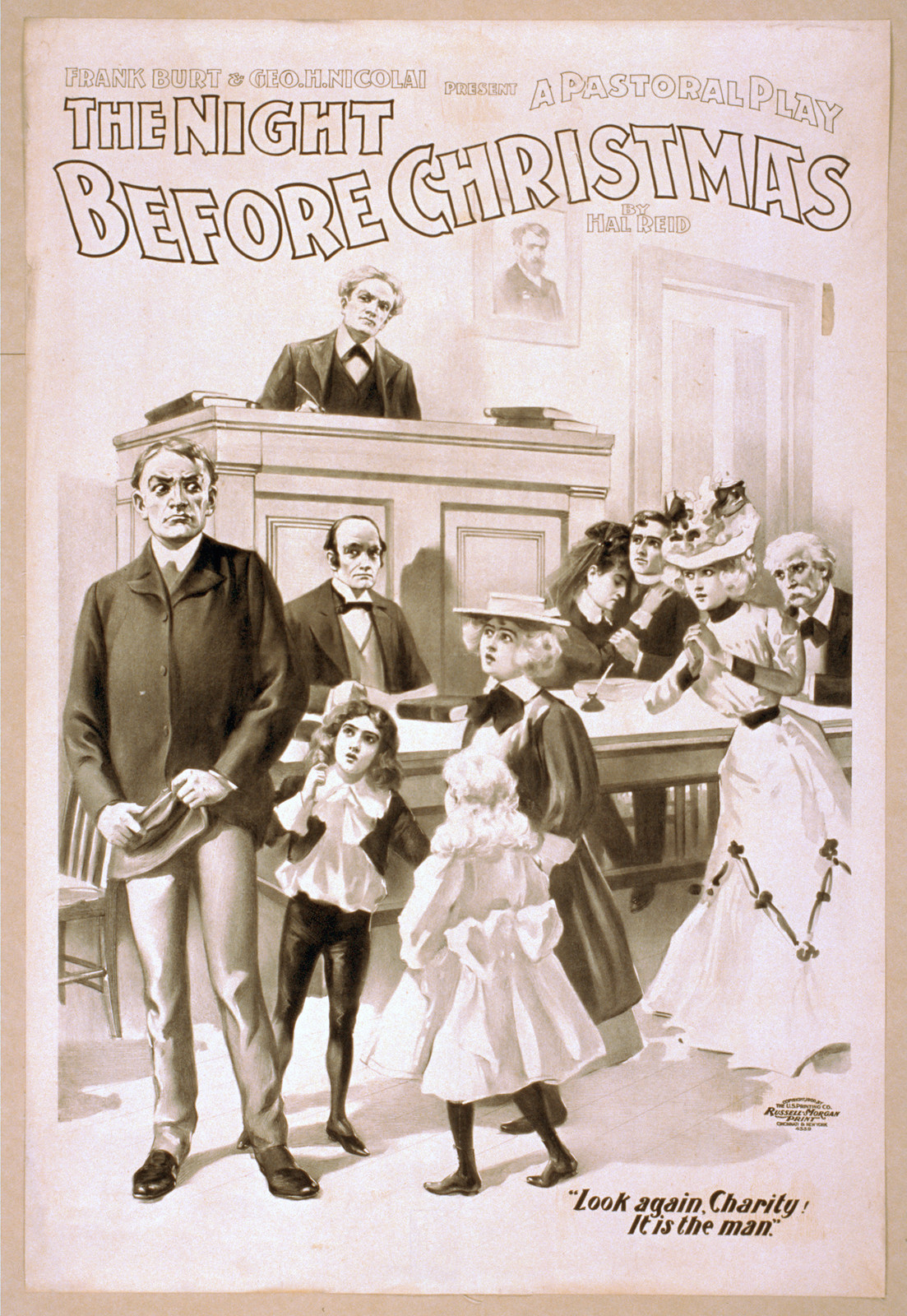 The Night Before Christmas: pastoral play poster — vintage poster