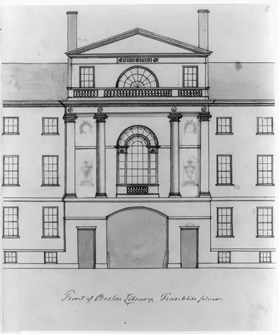 Front of Boston Library, Franklin place