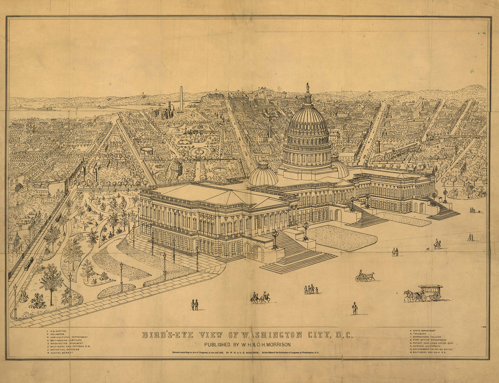 Washington, D.C., 1872, 1872 — antique map