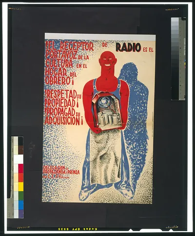 Receptor de radio es el portravoz de la cultura en el hogar del obrero! Respetad su propiedad! Propagad su adquisicion!