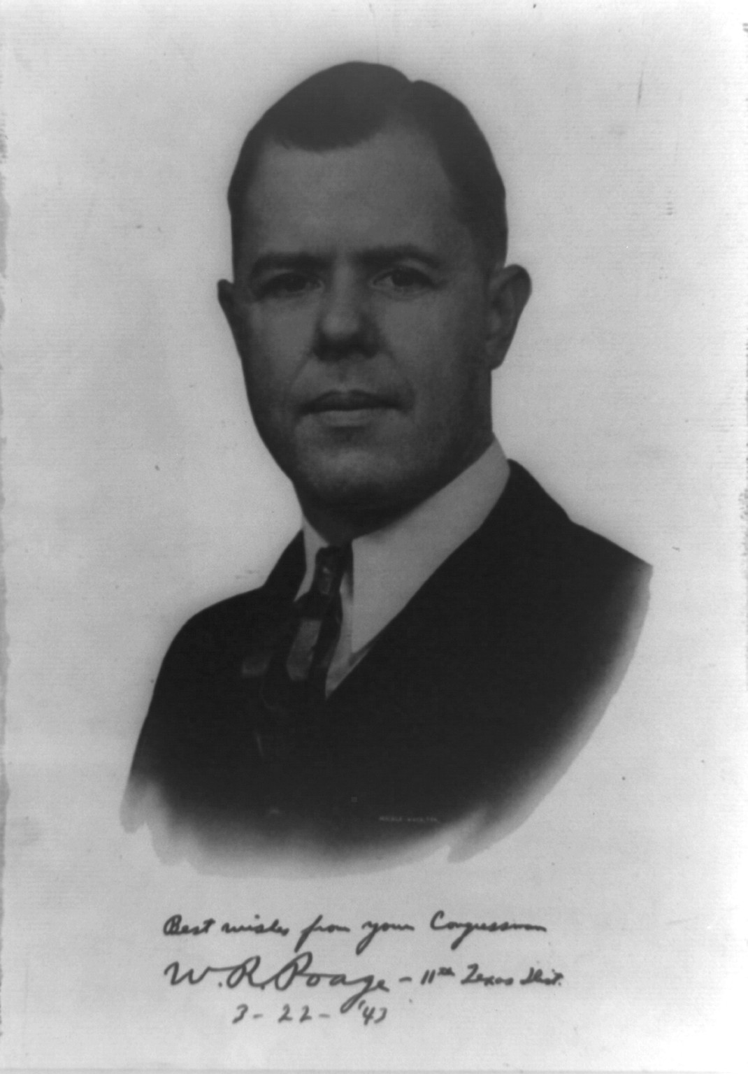 [William Robert Poage, head-and-shoulders portrait, facing slightly left] / Mickle, Waco, Tex., 1943 — historic print