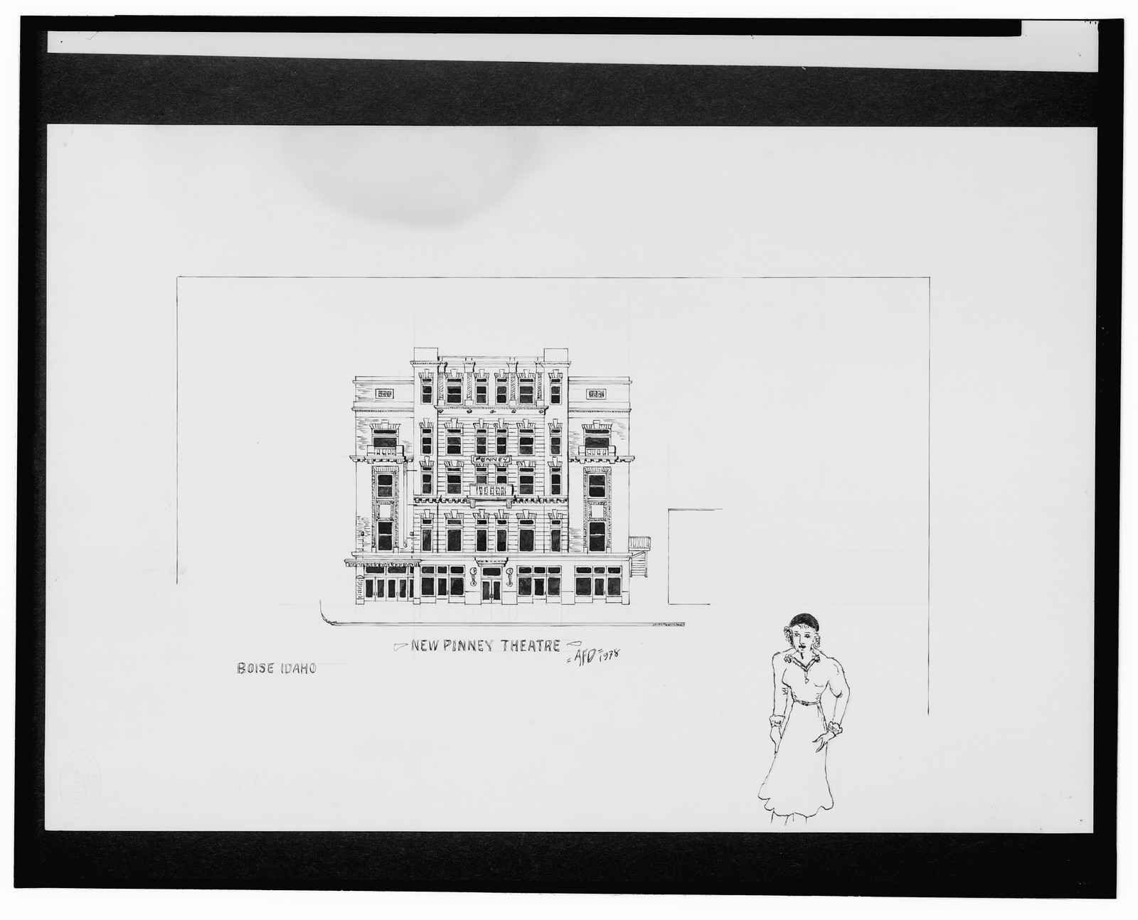 [New Penny Theatre, Boise, Idaho] / AFD 1938., And Engineering (ADE) Drawings — vintage poster