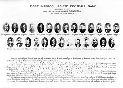 First Intercollegiate Football Game, Novermber 6, 1869, Won By Rutgers Over Princeton