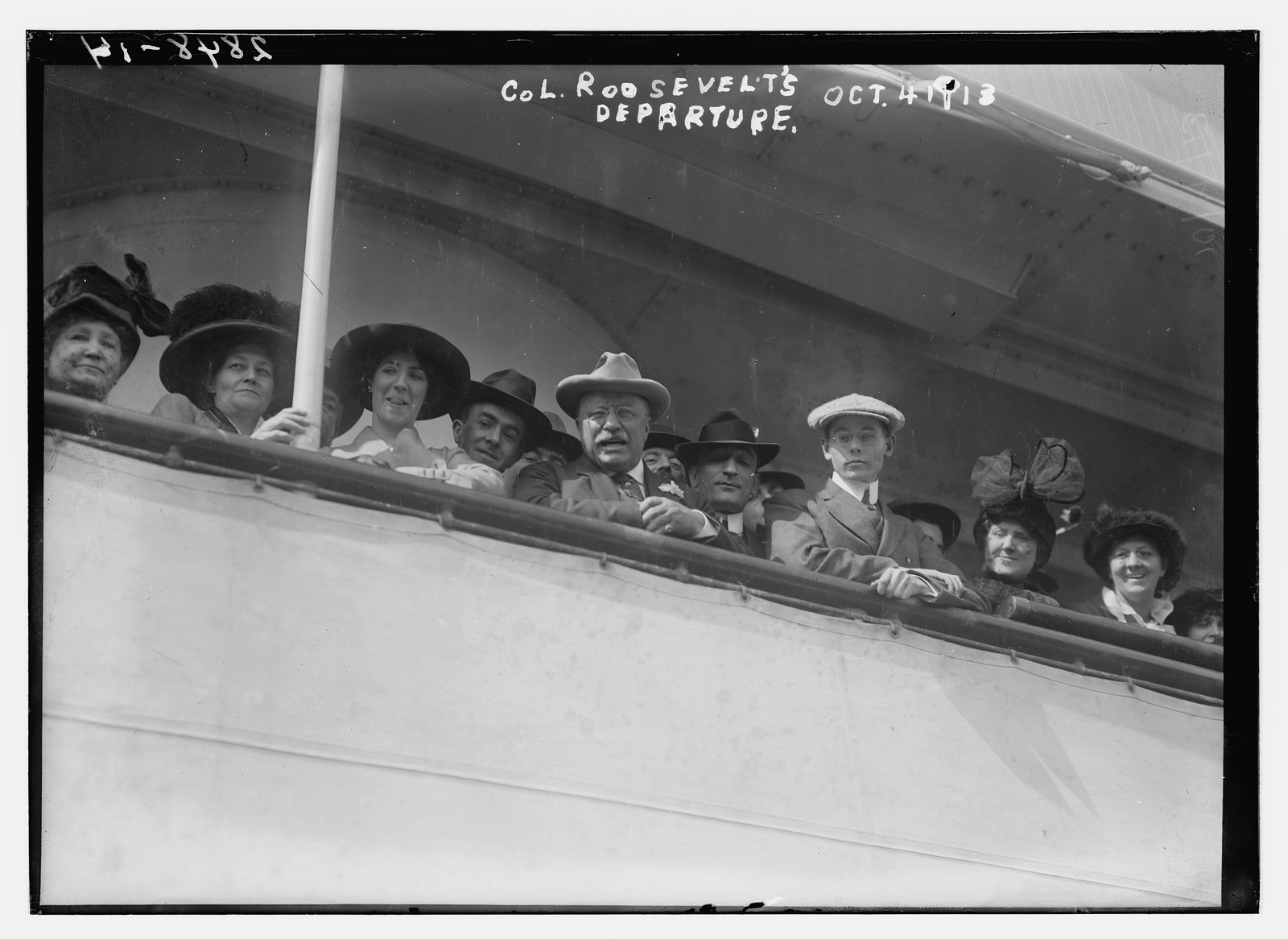 Col. Roosevelt on S.S. VANDYCK - departure 10/4/13, 10/4/13. — historic photograph