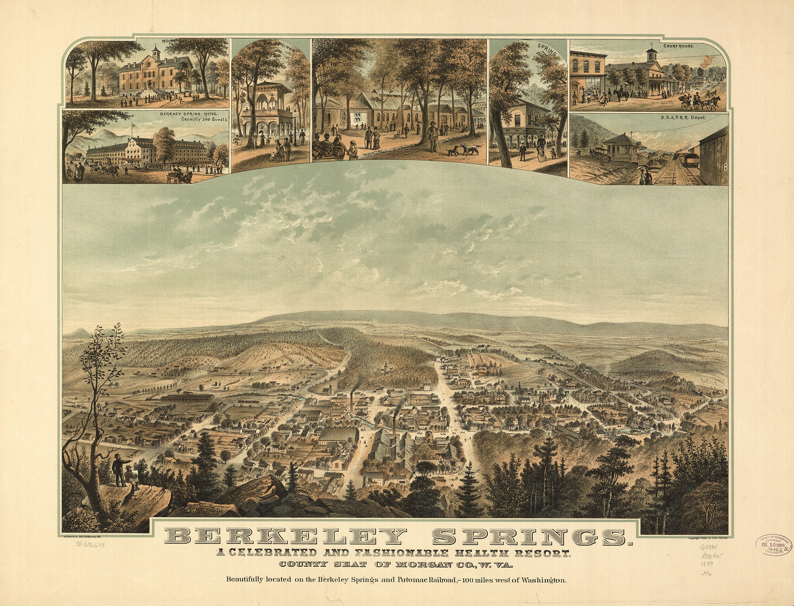 Berkeley Springs, West Virginia, 1889, 1889 — antique map