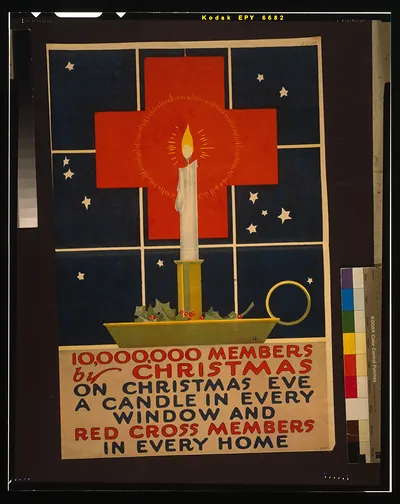 10,000,000 members by Christmas On Christmas eve, a candle in every window and Red Cross members in every home.